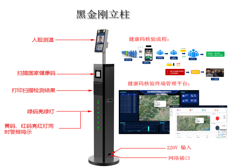 健康碼測(cè)溫立柱